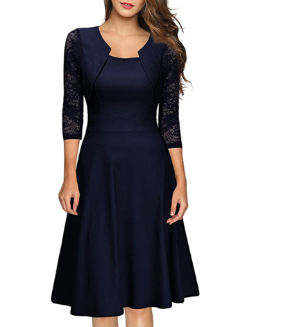Amber | Women's A-Line Midi Dress with Bolero
