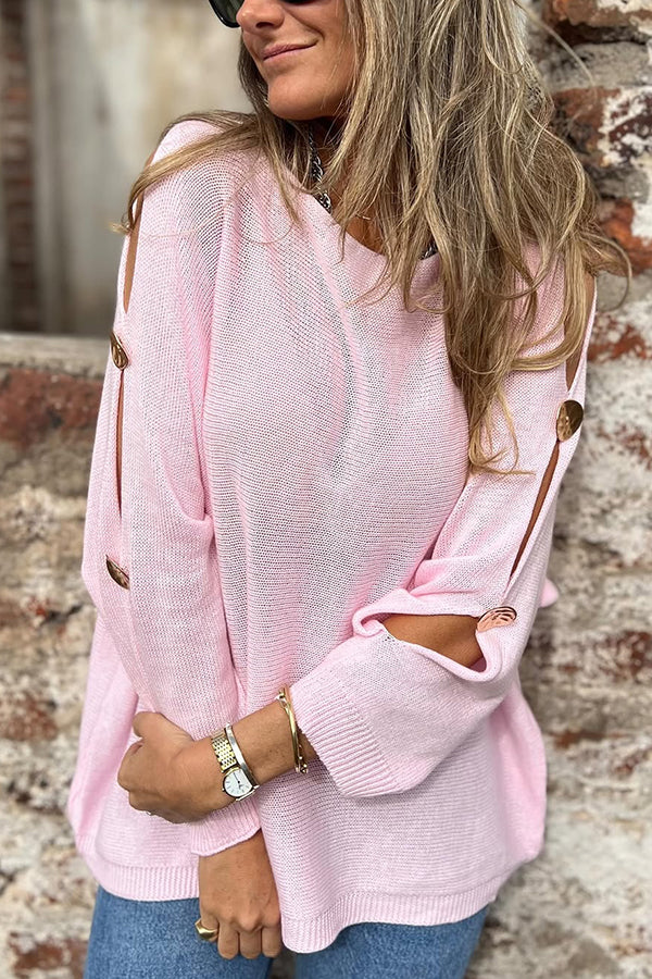 Amy | Women's Oversized Cut Out Sleeve Sweater