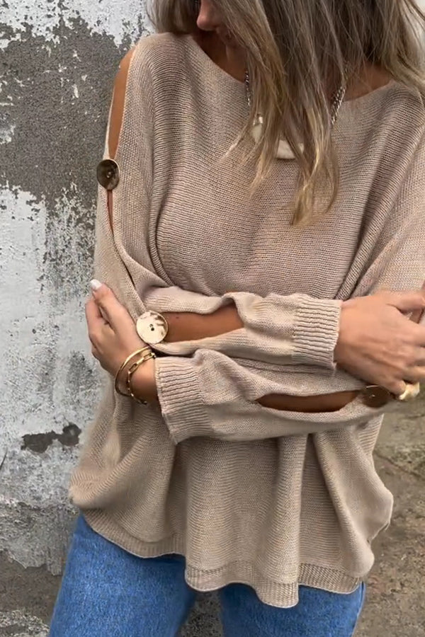 Amy | Women's Oversized Cut Out Sleeve Sweater