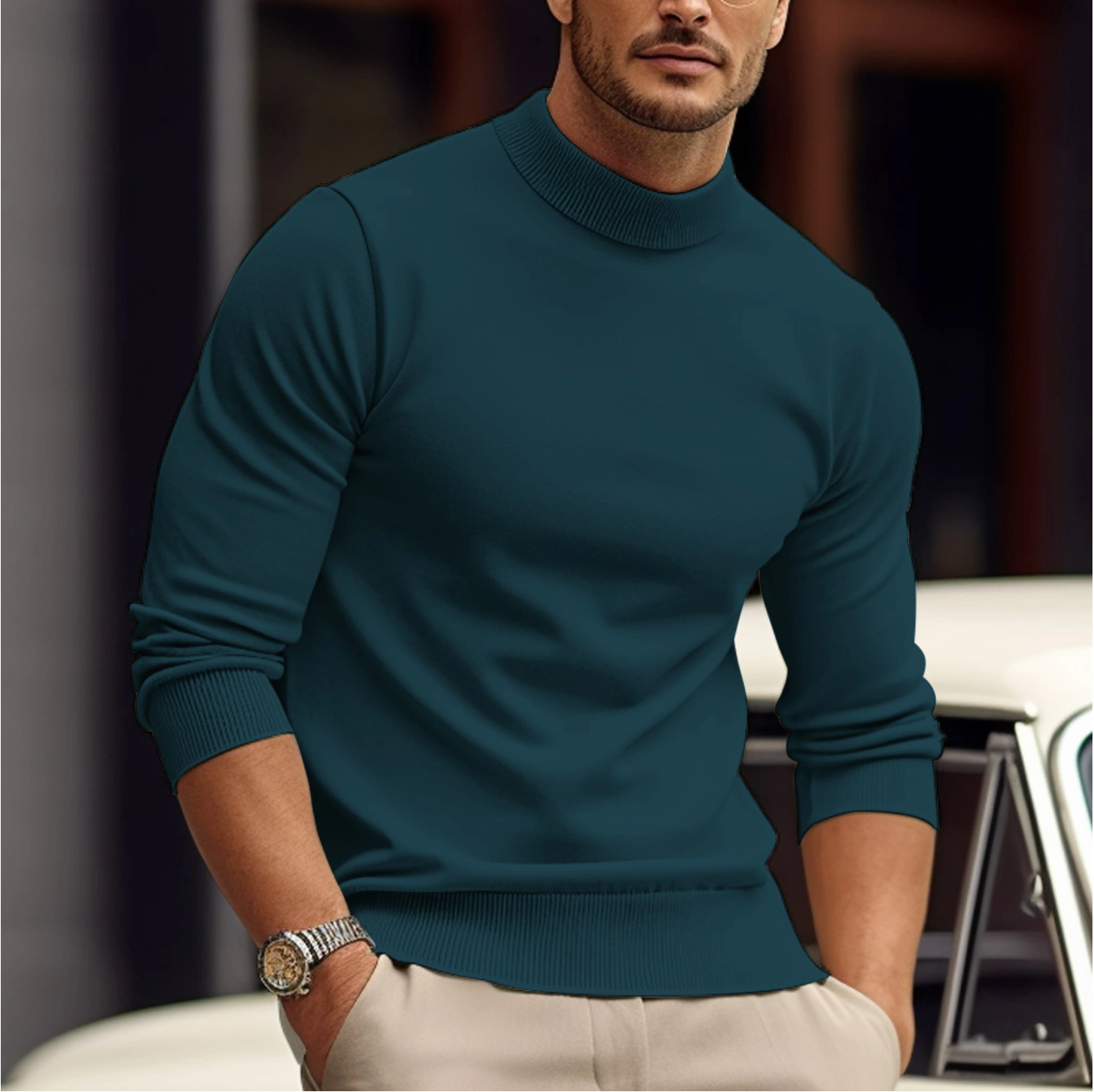 Arlo | Men's Fitted Turtleneck Sweater