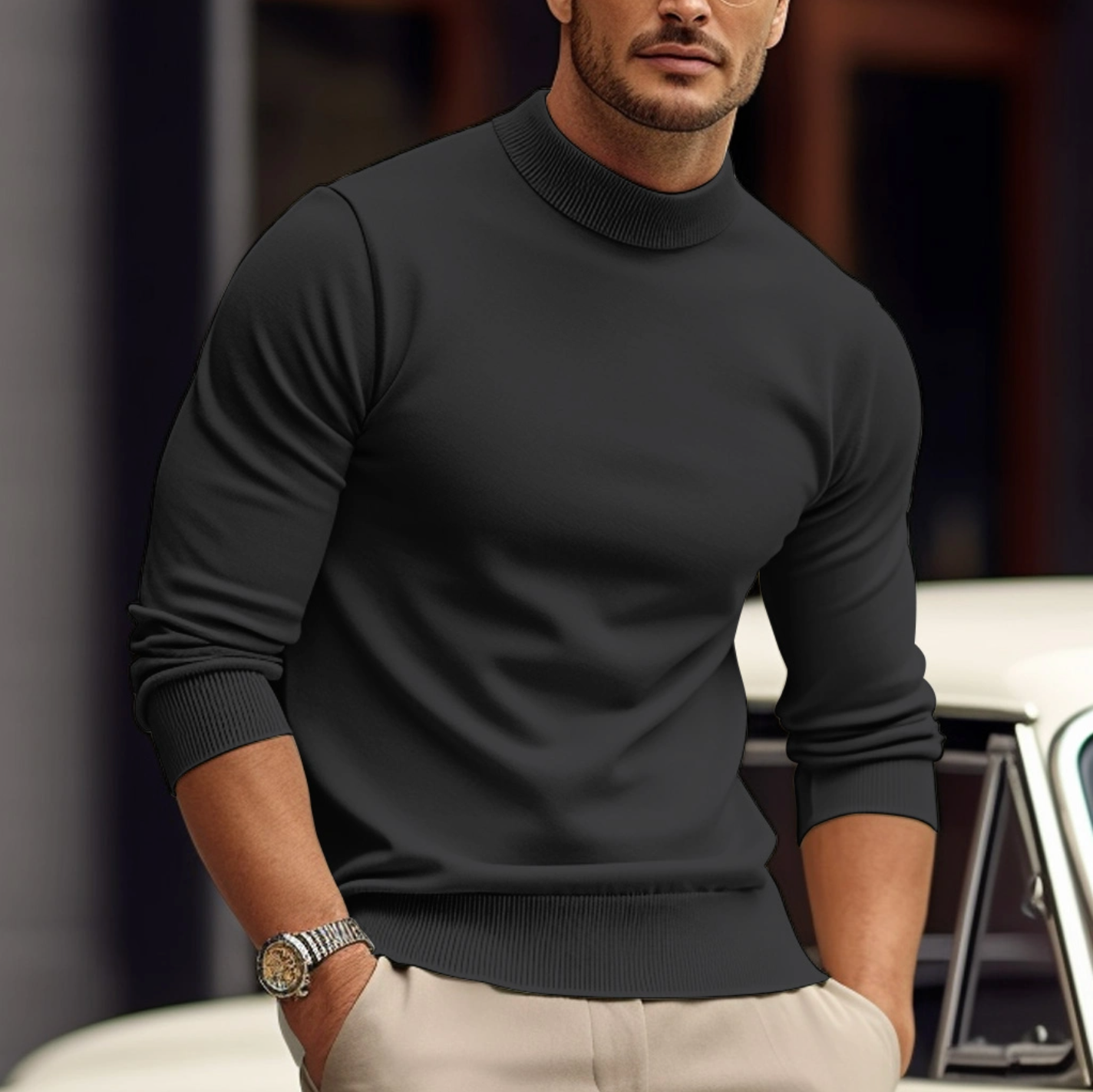 Arlo | Men's Fitted Turtleneck Sweater