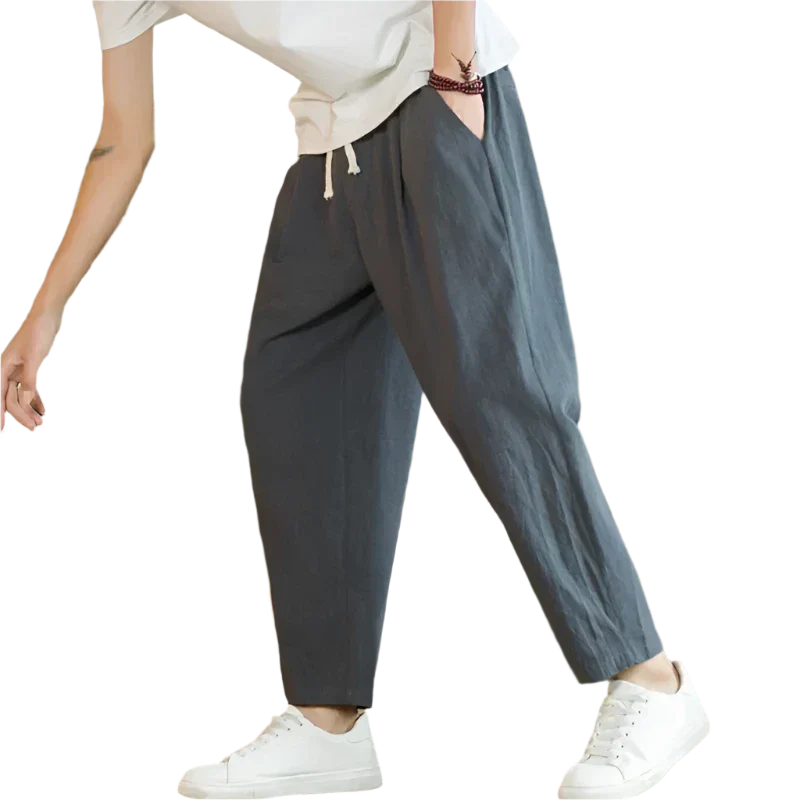 Arthur | Men's Loose Fit Drawstring Cropped Pants