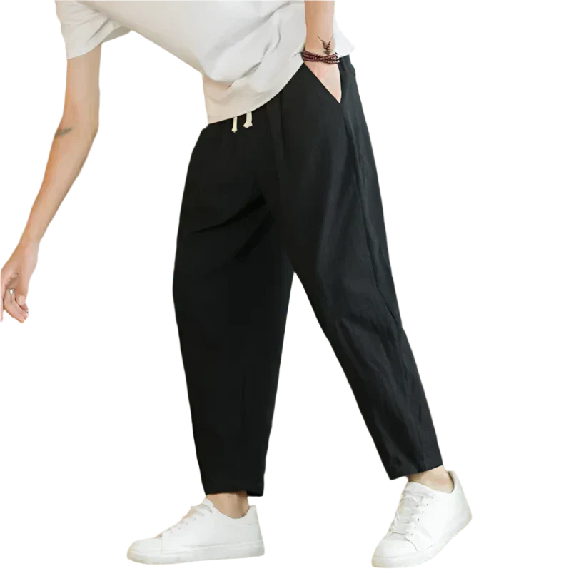 Arthur | Men's Loose Fit Drawstring Cropped Pants