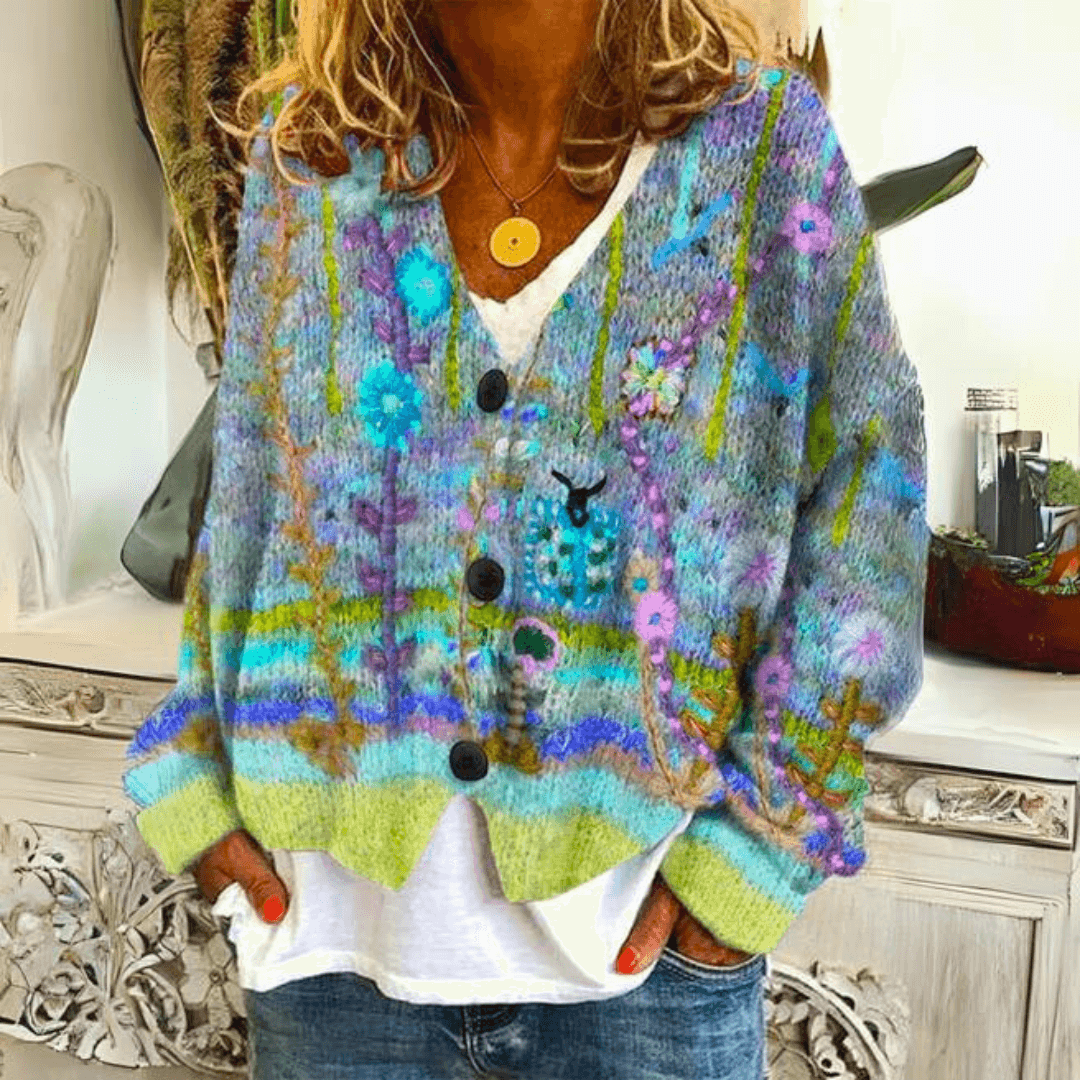 Autumn | Women's Floral Button-Front Cardigan