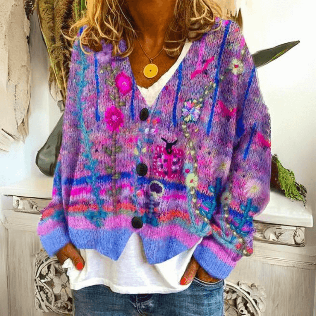 Autumn | Women's Floral Button-Front Cardigan