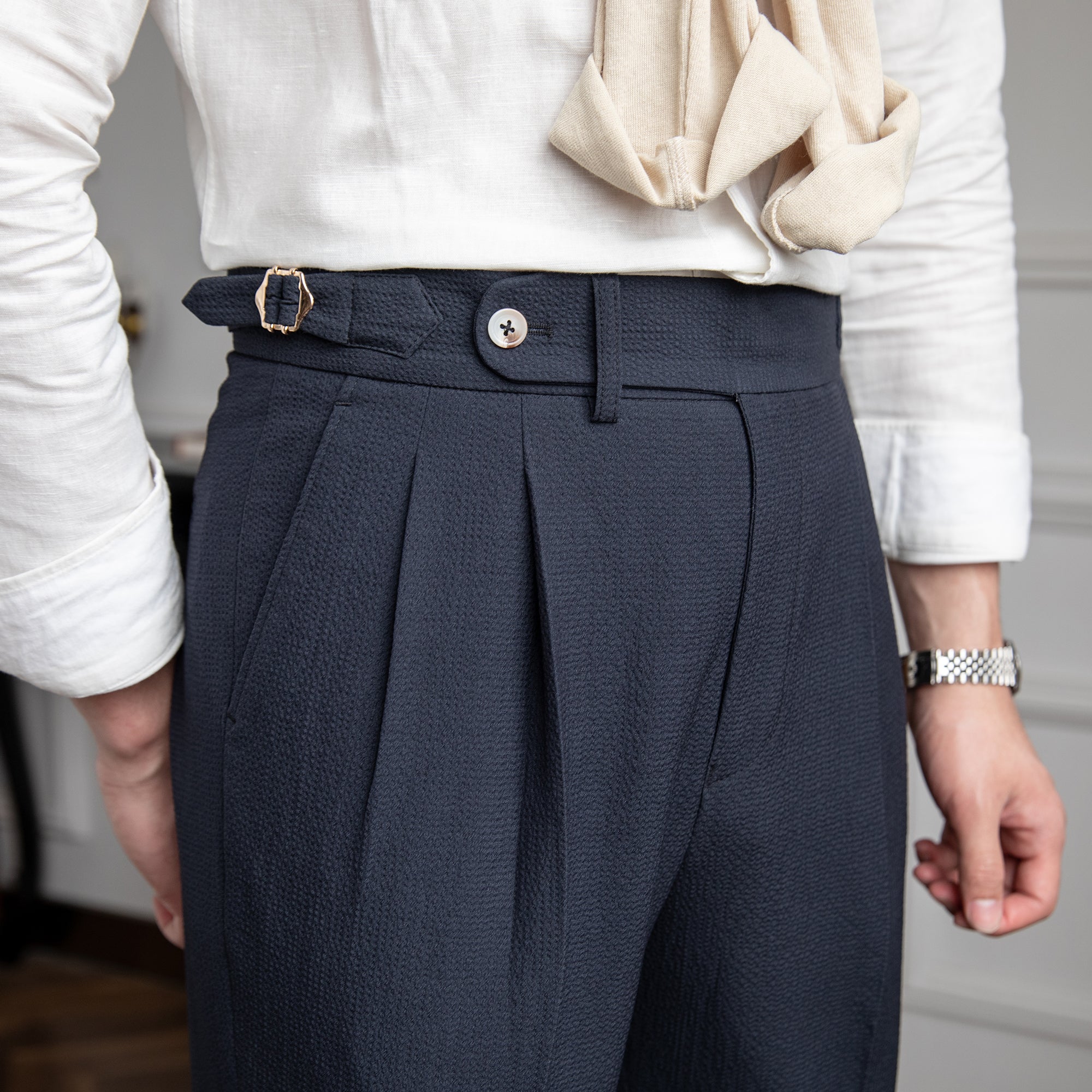 Barney | Men's Pleated Cuffed Dress Pants