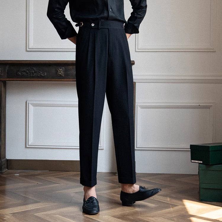 Barney | Men's Pleated Cuffed Dress Pants