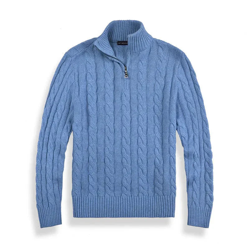 Brad | Men's Quarter-Zip Cable Knit Sweater