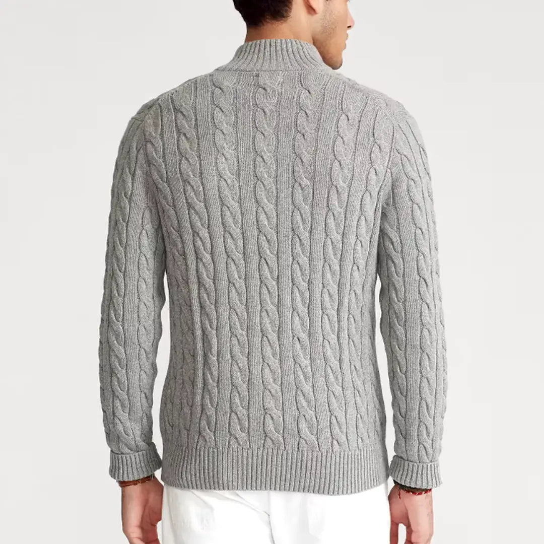 Brad | Men's Quarter-Zip Cable Knit Sweater
