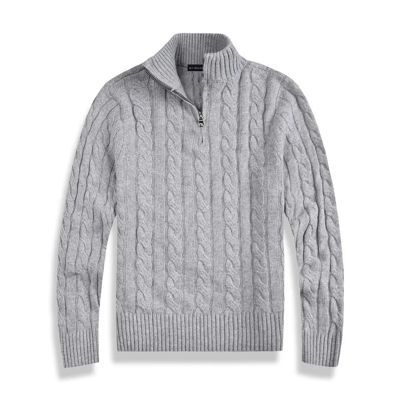 Brad | Men's Quarter-Zip Cable Knit Sweater
