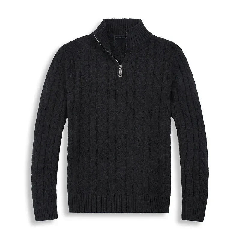 Brad | Men's Quarter-Zip Cable Knit Sweater