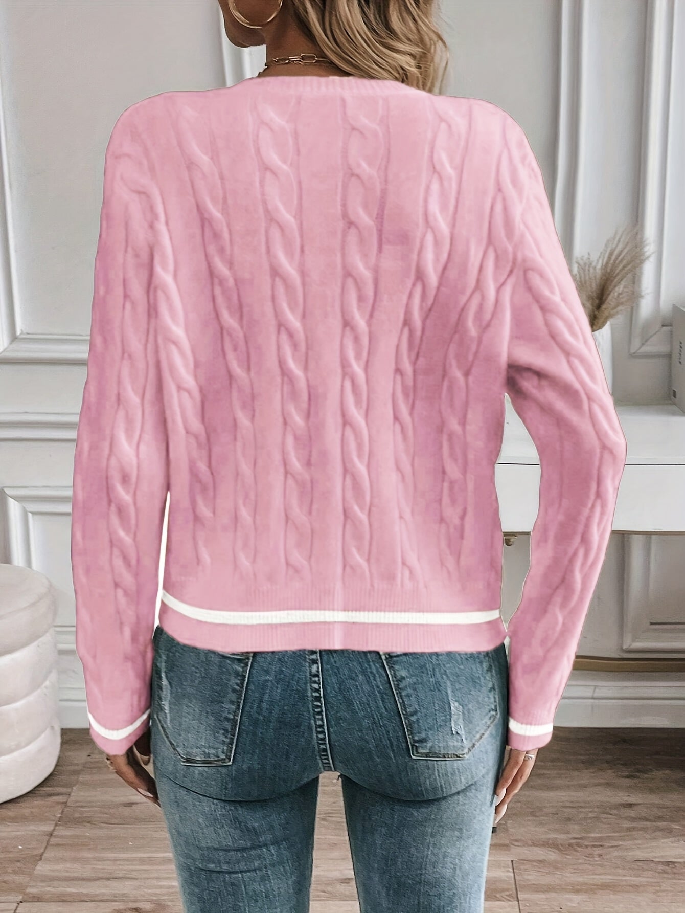 Brianna | Women's Cable Knit Button-Front Cardigan