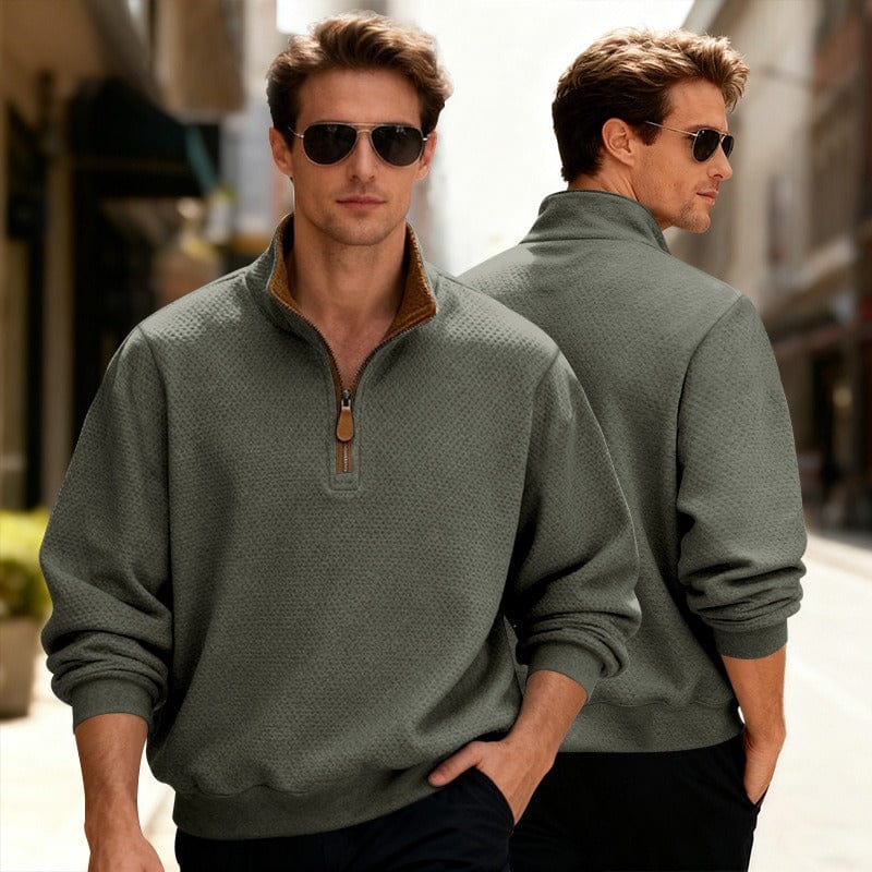 Caleb | Men's Quarter-Zip Textured Pullover Sweater