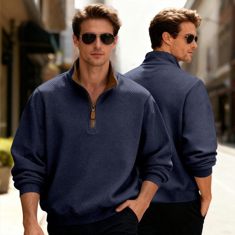Caleb | Men's Quarter-Zip Textured Pullover Sweater