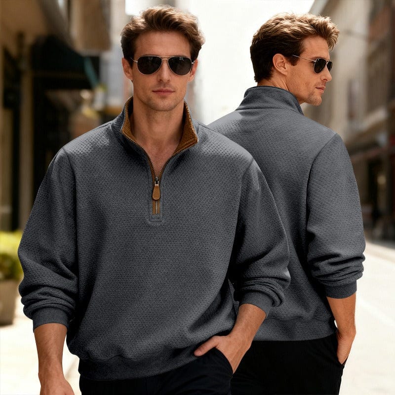 Caleb | Men's Quarter-Zip Textured Pullover Sweater