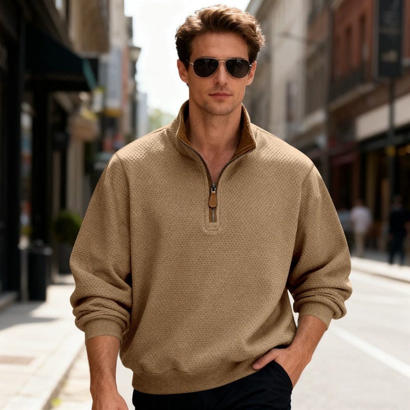 Caleb | Men's Quarter-Zip Textured Pullover Sweater