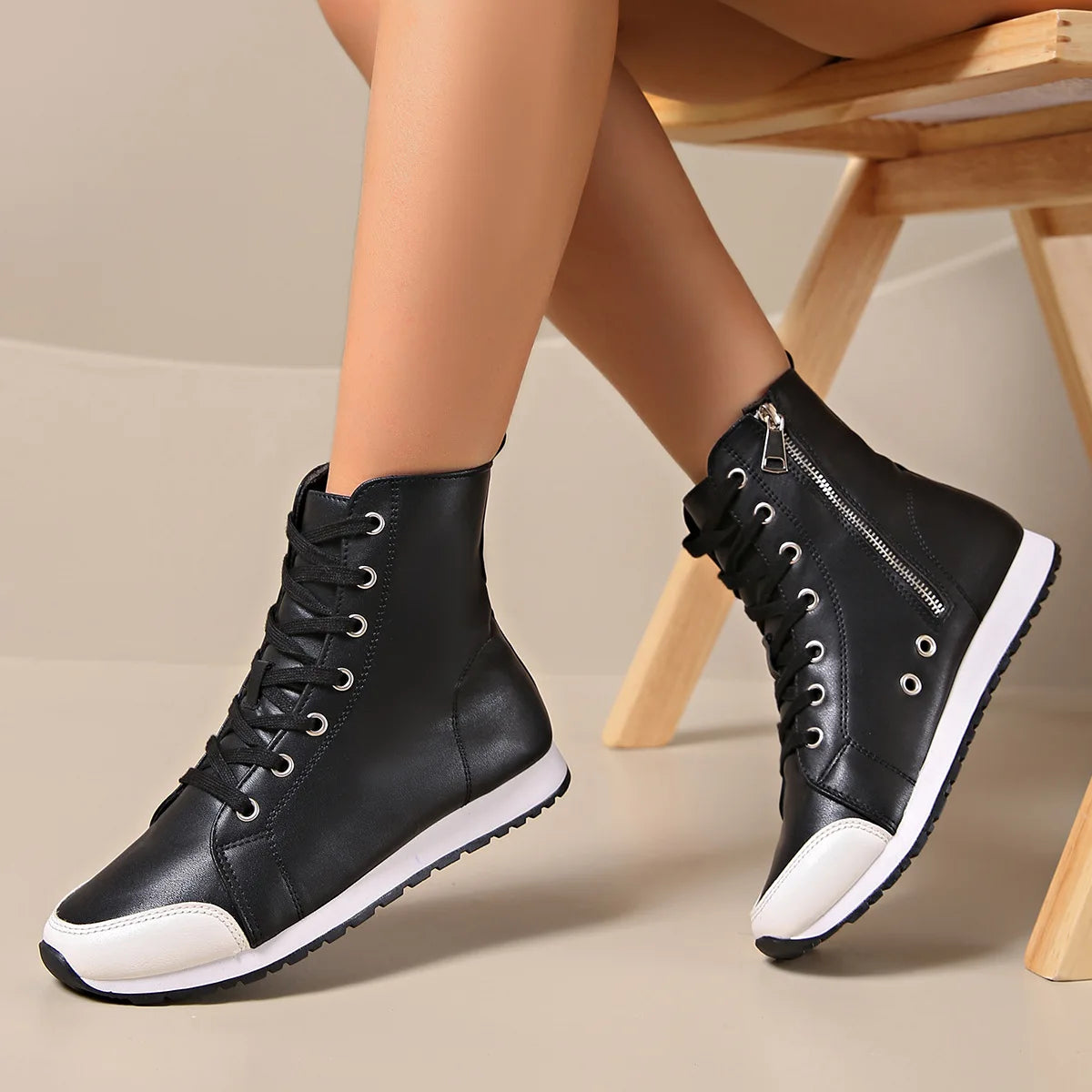 Carl | Women's High-Top Faux Leather Sneaker