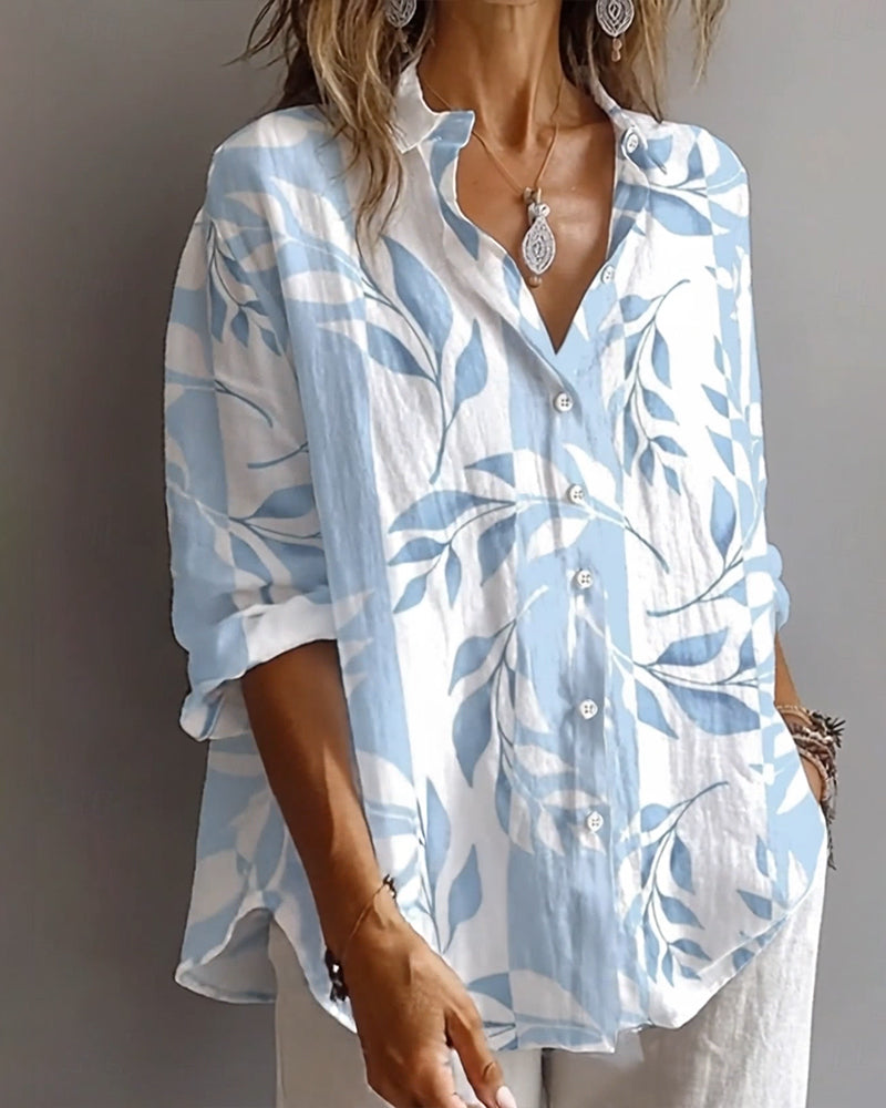 Cassandra | Women's Floral Print Button-Down Shirt