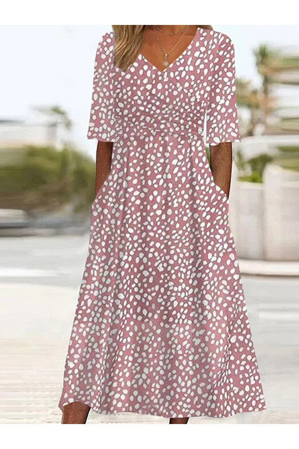 Charity | Women's V-Neck A-Line Midi Dress