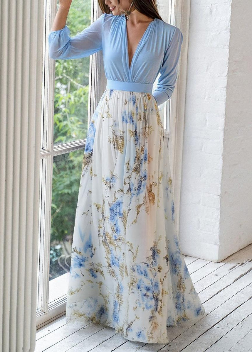 Claire | Women's V-Neck A-Line Maxi Dress