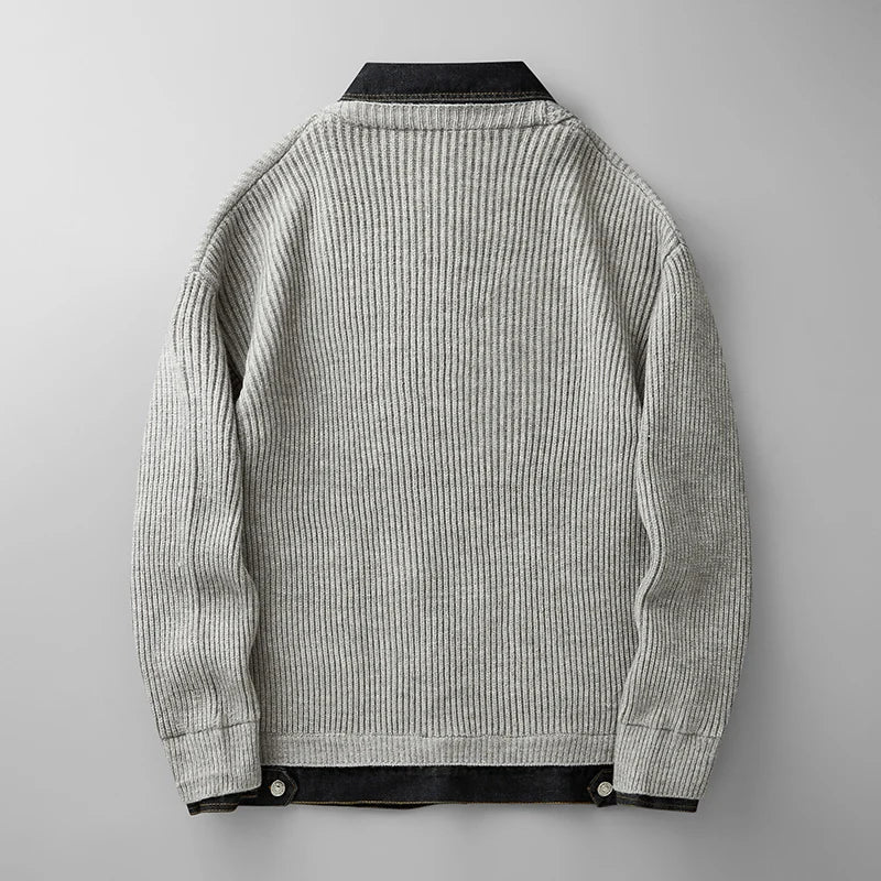 Clark | Men's Button-Down Ribbed Knit Cardigan