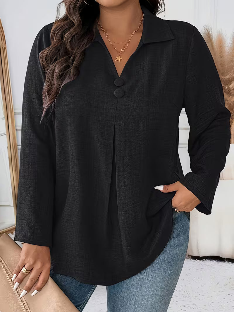 Deborah | Women's Long Sleeve Button Front Blouse