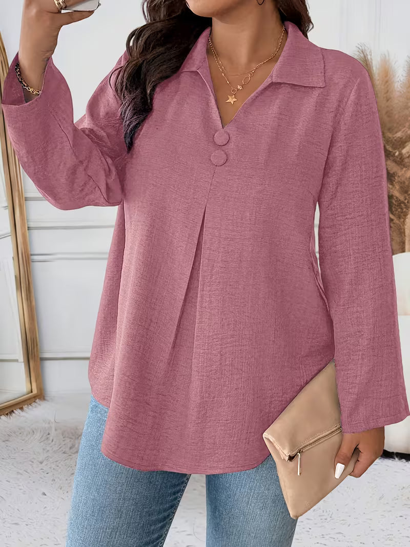 Deborah | Women's Long Sleeve Button Front Blouse