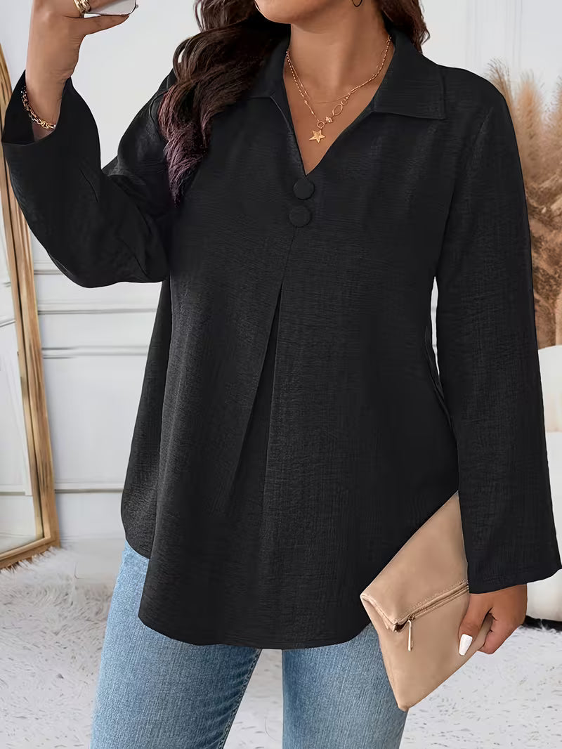 Deborah | Women's Long Sleeve Button Front Blouse