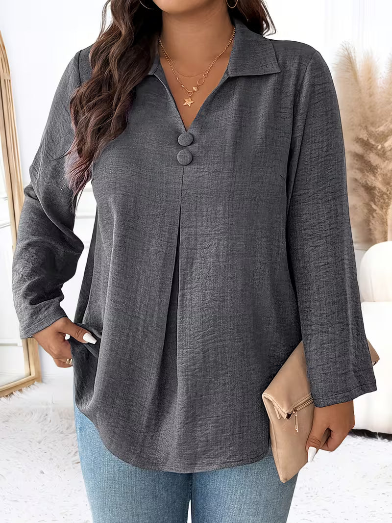 Deborah | Women's Long Sleeve Button Front Blouse