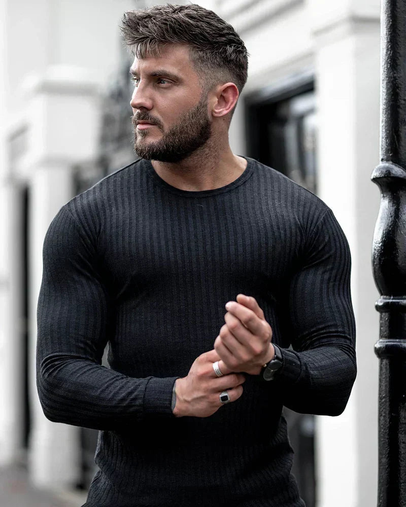Derrick | Men's Long Sleeve Ribbed Sweater