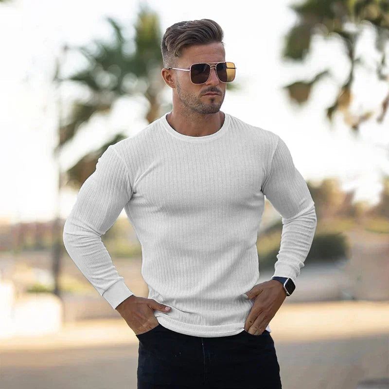 Derrick | Men's Long Sleeve Ribbed Sweater