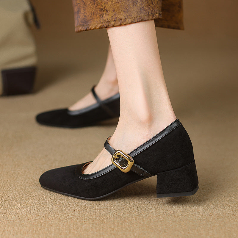 Dianna | Women's Square Toe Block Heel Mary Jane Shoes