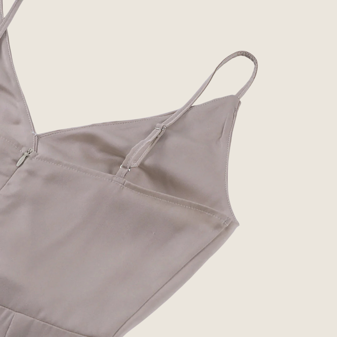 Dominique | Women's V-Neck Slip Midi Dress