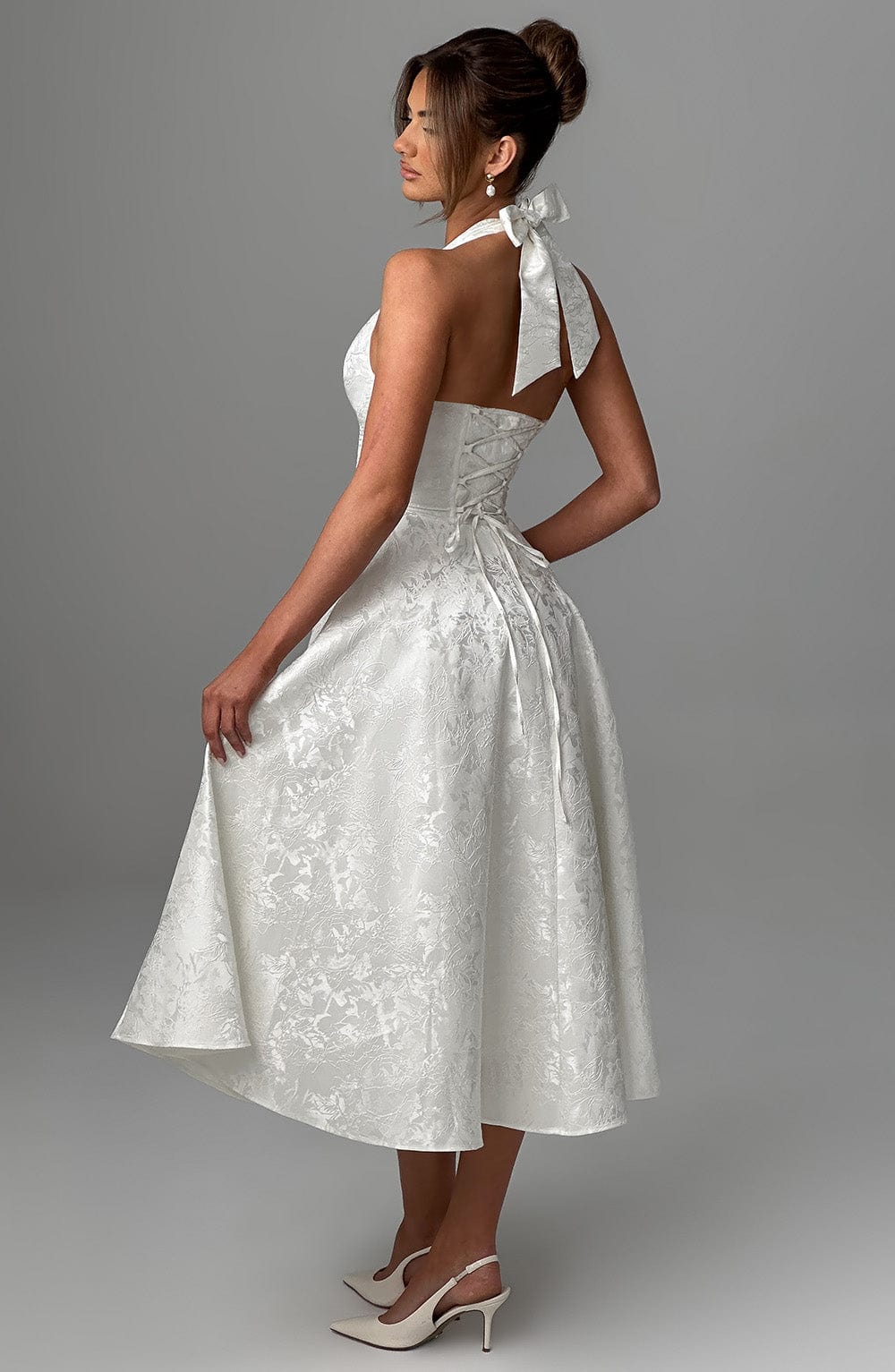 Ella | Women Wedding Guest Halter Midi Dress