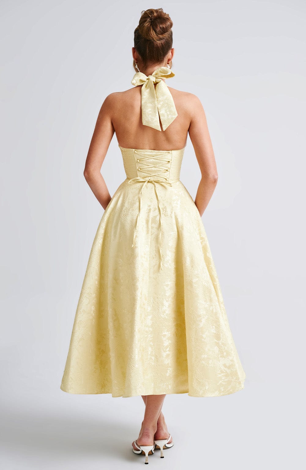 Ella | Women Wedding Guest Halter Midi Dress