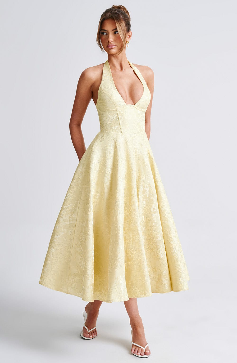 Ella | Women Wedding Guest Halter Midi Dress
