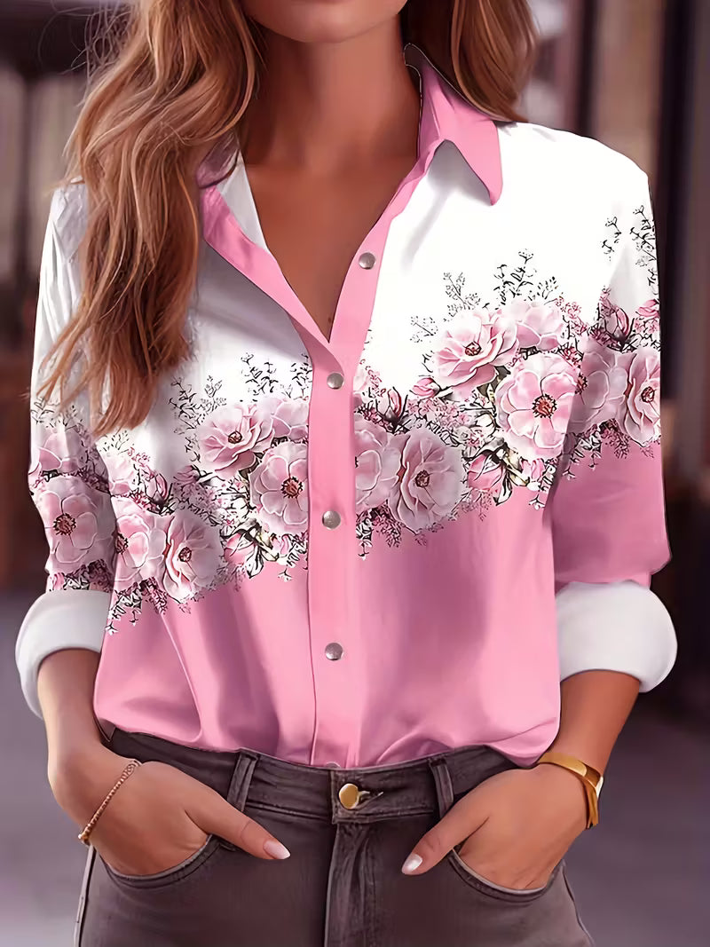 Ellen | Women's Button-Down Floral Blouse