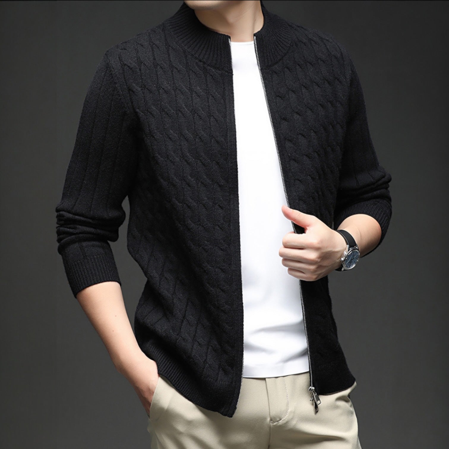 Elliott | Men's Zip Up Cardigan