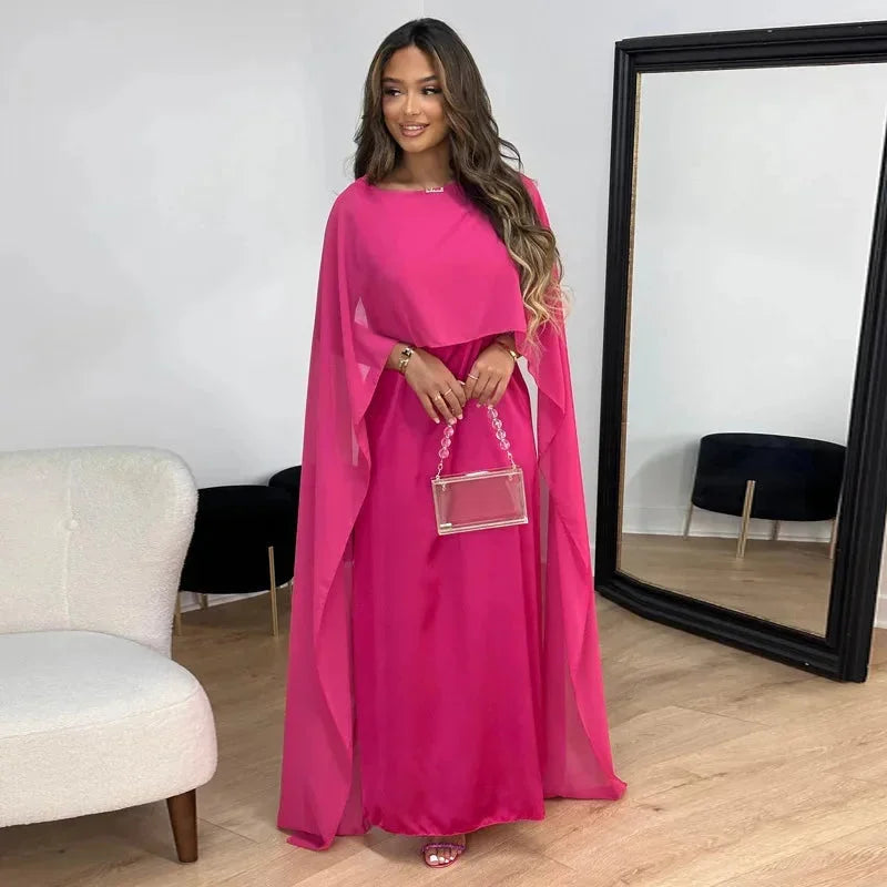 Grace | Women Wedding Guest Cape Maxi Dress