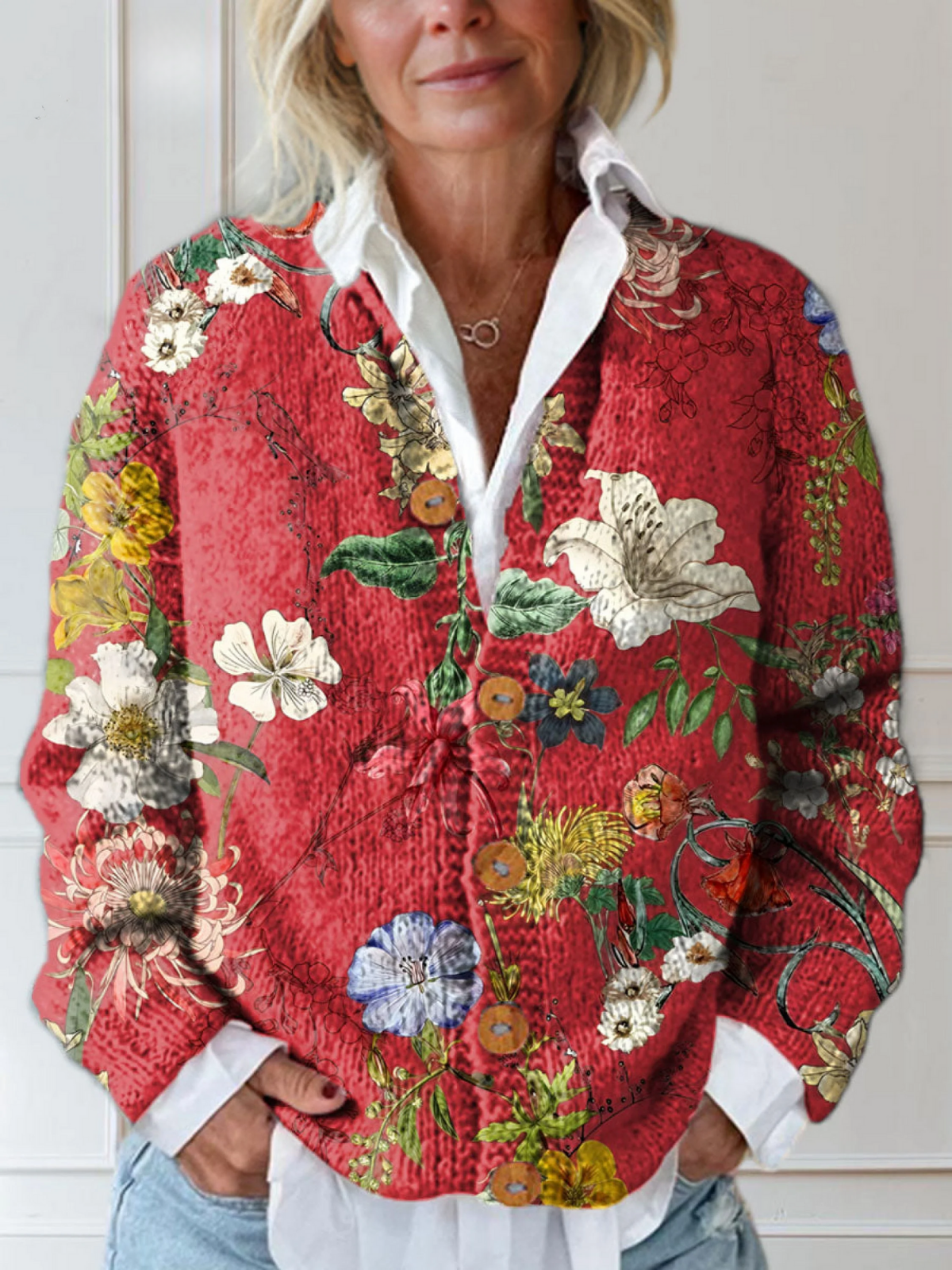 Gabriella | Women's Floral Button-Front Cardigan