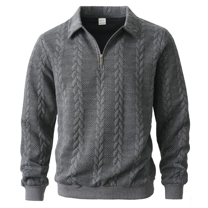 Garrett | Men's Long Sleeve Zip Neck Polo Shirt