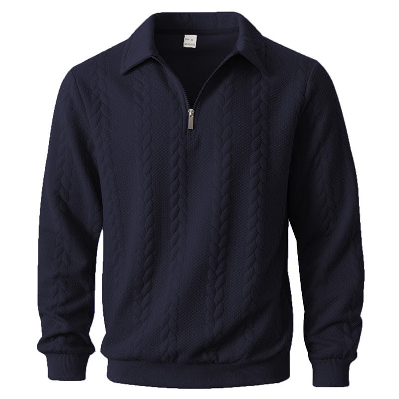 Garrett | Men's Long Sleeve Zip Neck Polo Shirt