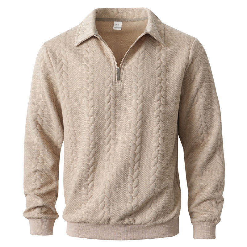 Garrett | Men's Long Sleeve Zip Neck Polo Shirt