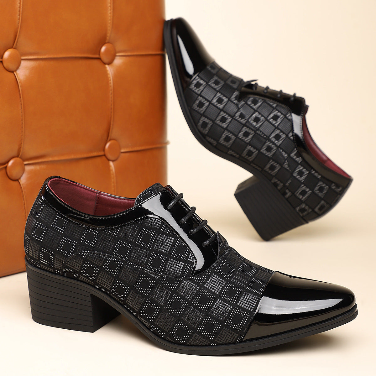 George | Men's Lace-Up Block Heel Dress Shoes