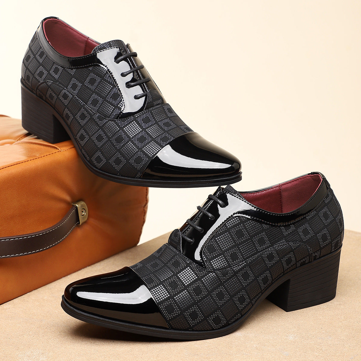 George | Men's Lace-Up Block Heel Dress Shoes