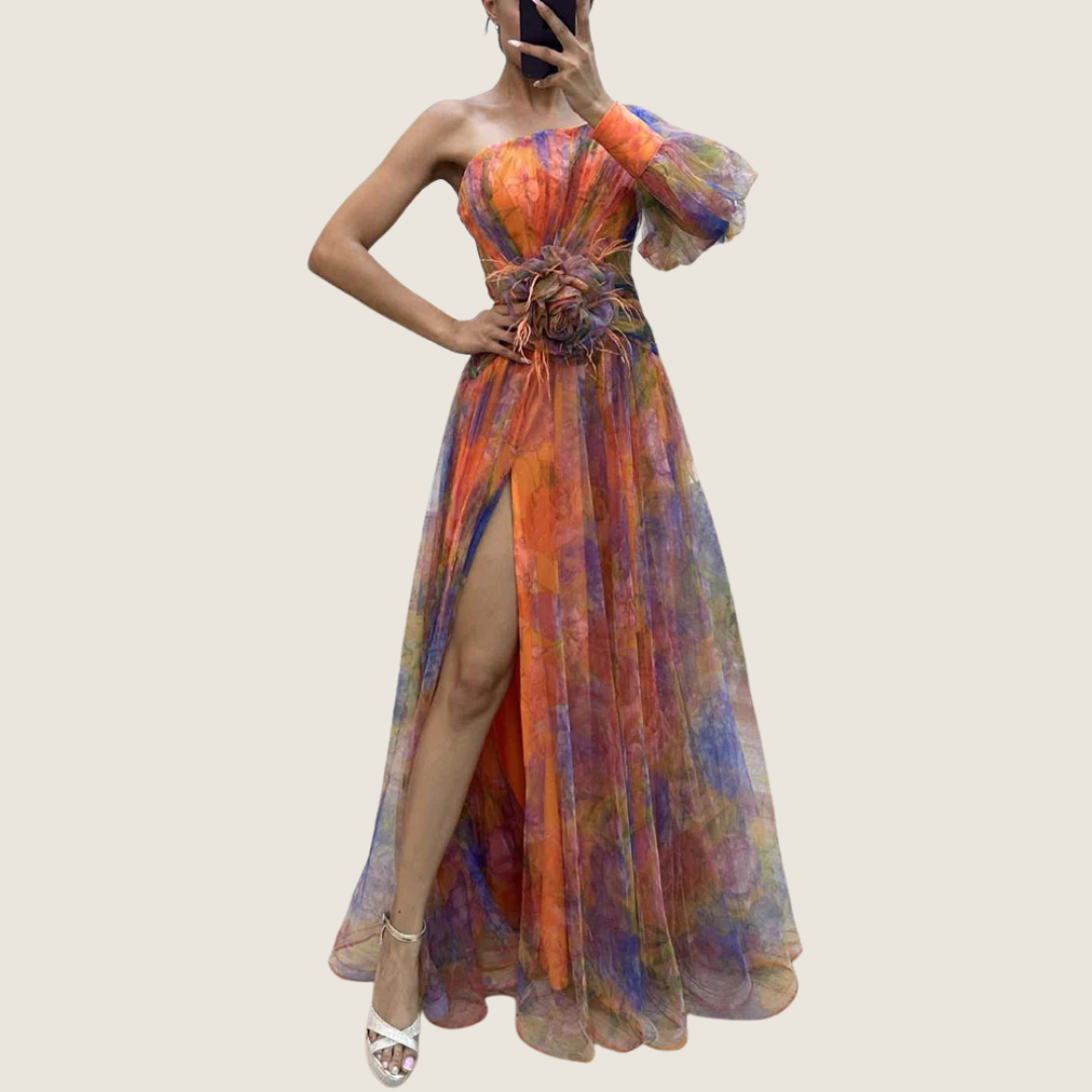 Gloria | Women's One Shoulder Floral Maxi Dress