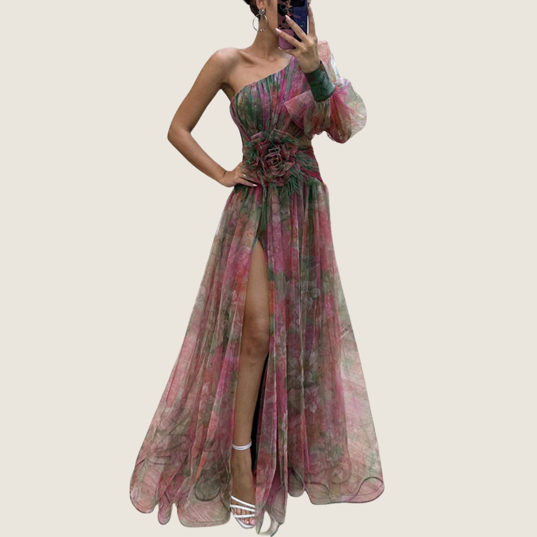 Gloria | Women's One Shoulder Floral Maxi Dress