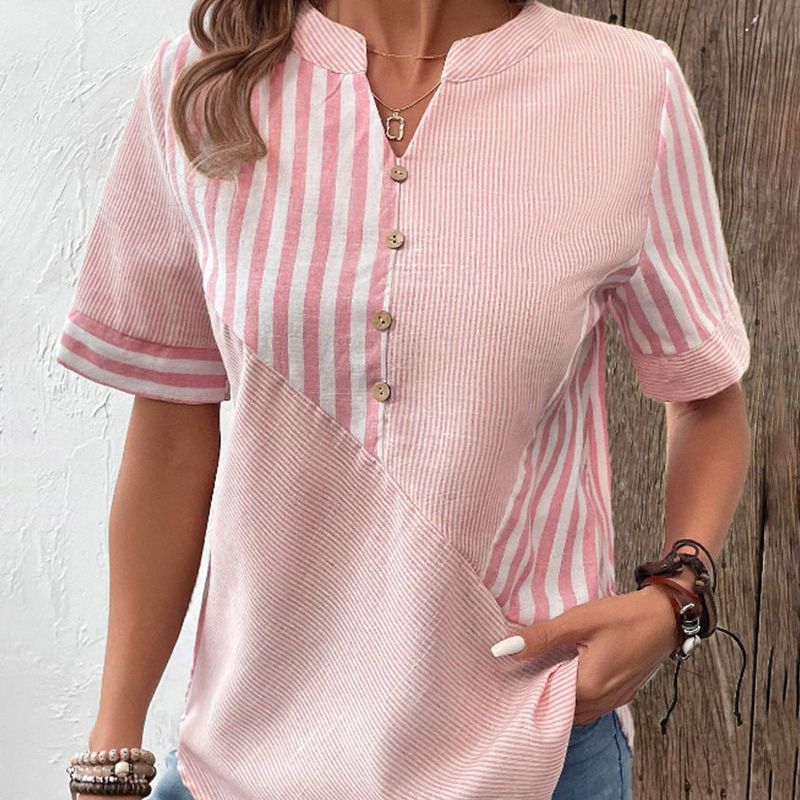 Hannah | Women's Button-Down Striped Blouse