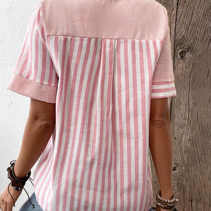 Hannah | Women's Button-Down Striped Blouse