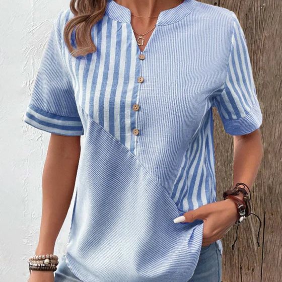 Hannah | Women's Button-Down Striped Blouse